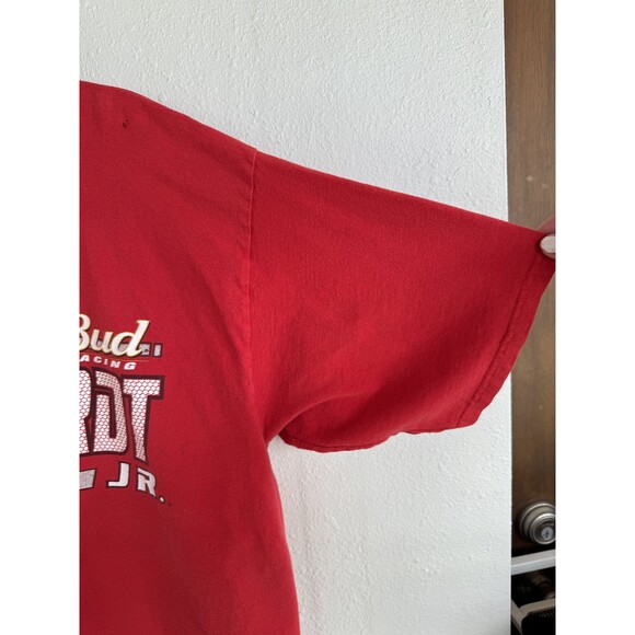 Vintage Dale Earnhardt Jr. Bud Racing T-shirt Red Cars Racing Bud Light Beer - Picture 9 of 9